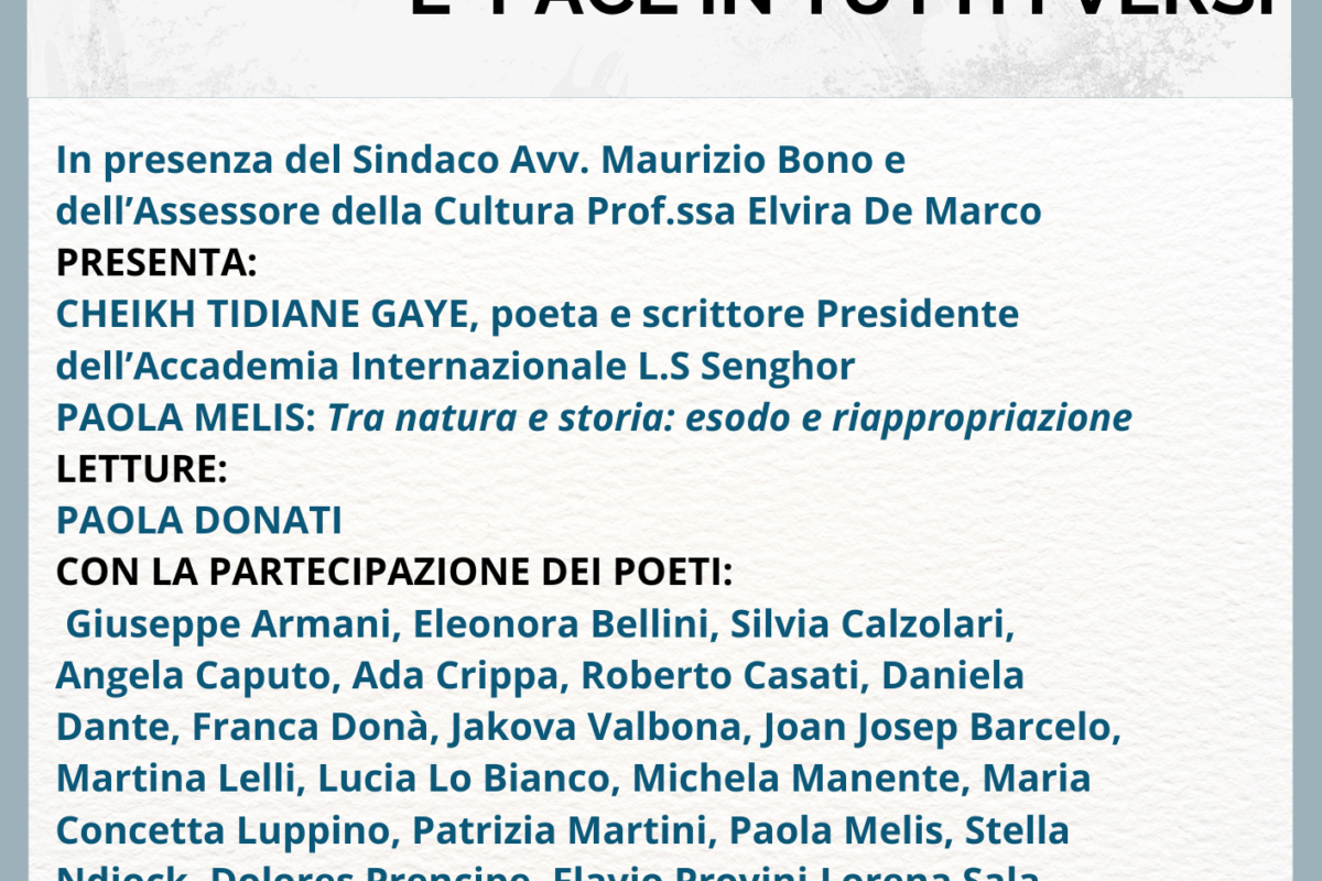GIORNATA MONDIALE DELLA POESIA XI EDIZIONE